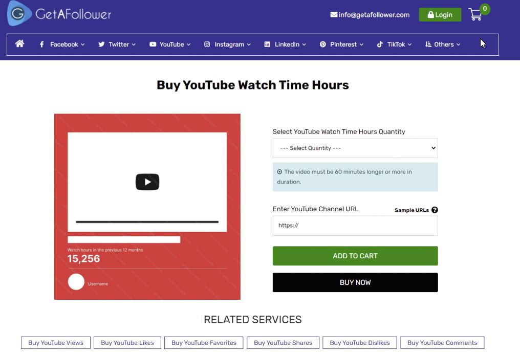 buy youtube watch hours using GetAFollower