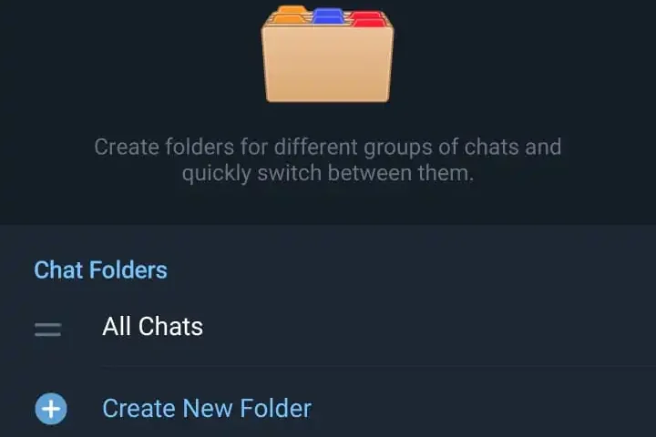 create new folder telegram