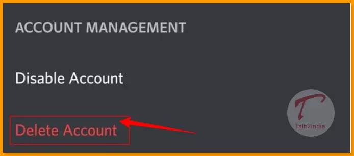 Delete Account of discord in Mobile