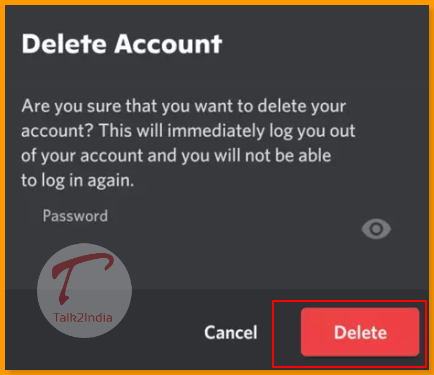 Delete button Discord