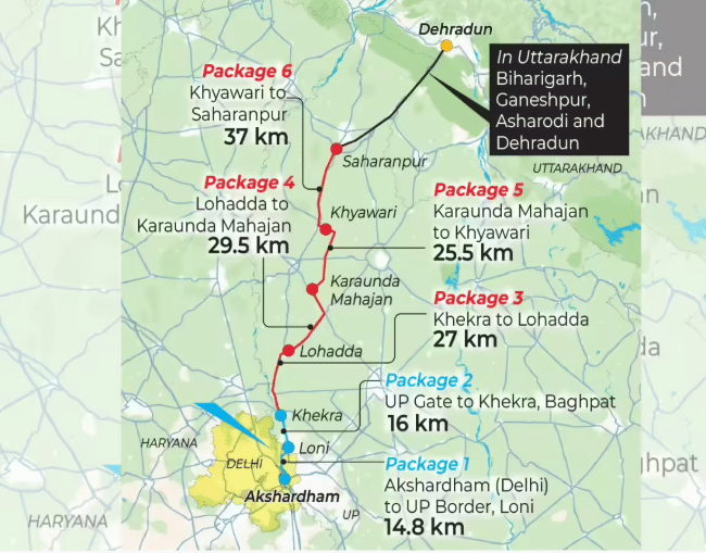 Delhi-Dehradun Expressway map