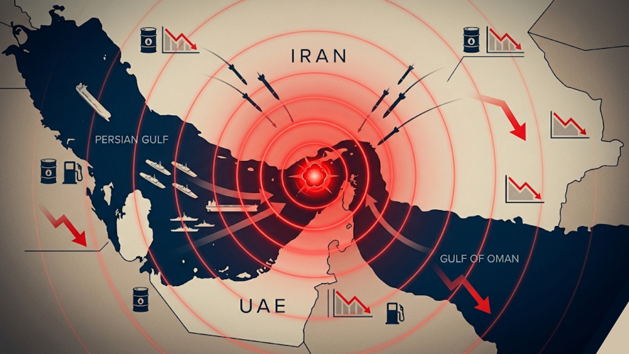Oil tankers navigating through the Strait of Hormuz amid rising Iran-US tensions affecting global oil supply